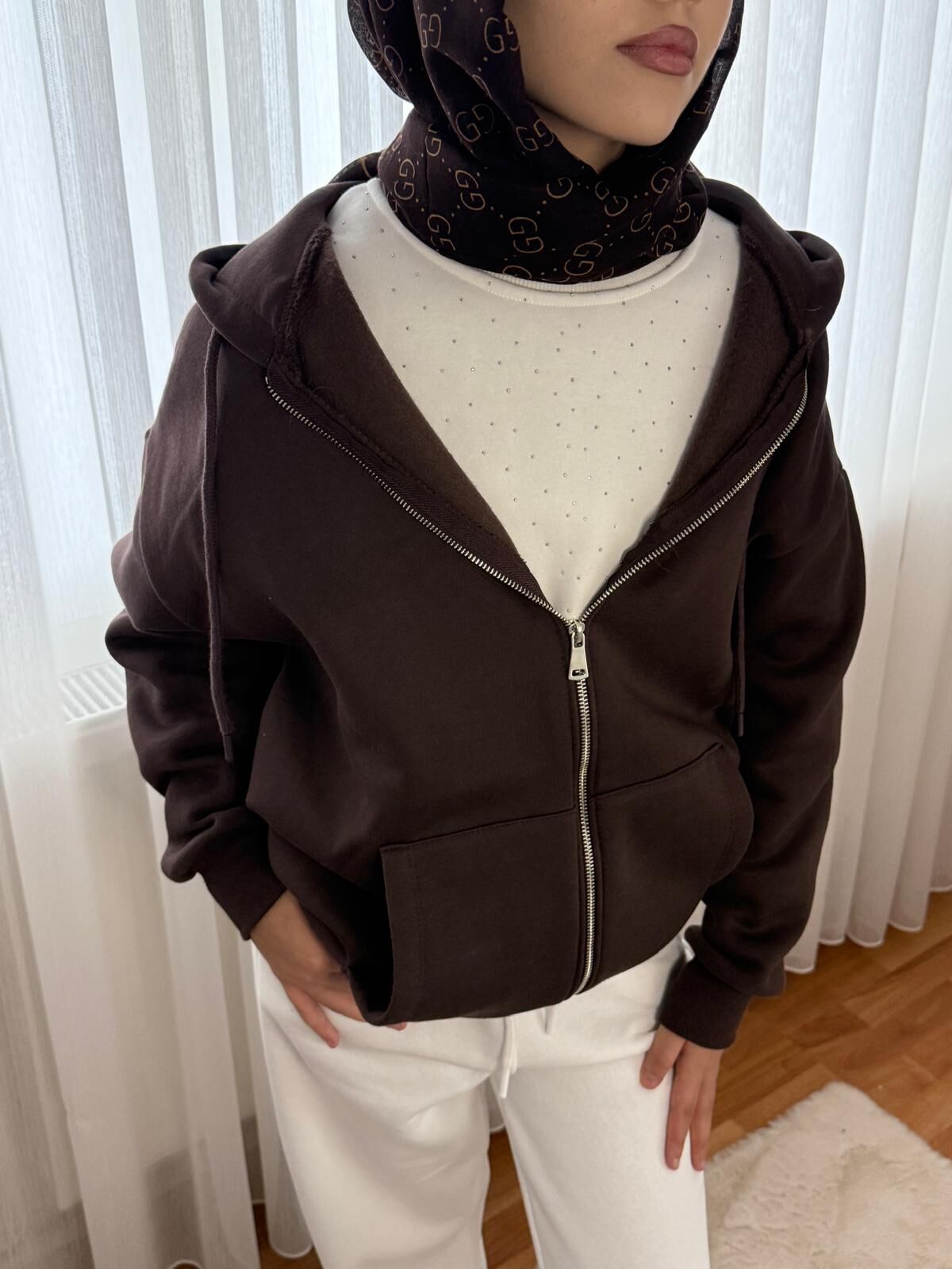 Oversize Kapşonlu Sweat